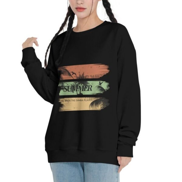 Unisex round neck sweater printed top