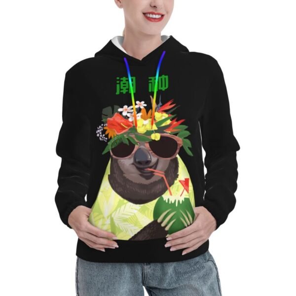 Women's printed top women's hooded sweater women's clothing