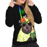 Women's printed top women's hooded sweater women's clothing